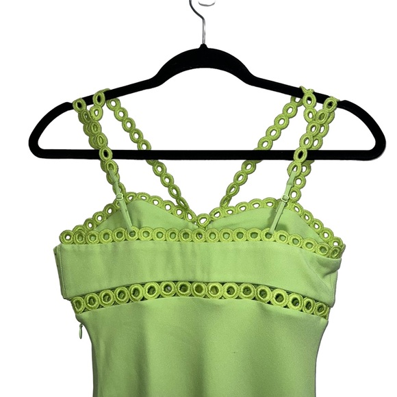 NEW NWT Jonathan Simkhai Sevilla Crochet Ring Midi Dress Lime Green - Picture 8 of 10